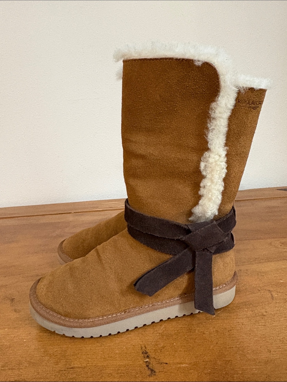 Kookaburra by Ugg Cozy Rosalia Tall Suede Shearling Mid-Calf Boot - Brown Size 6